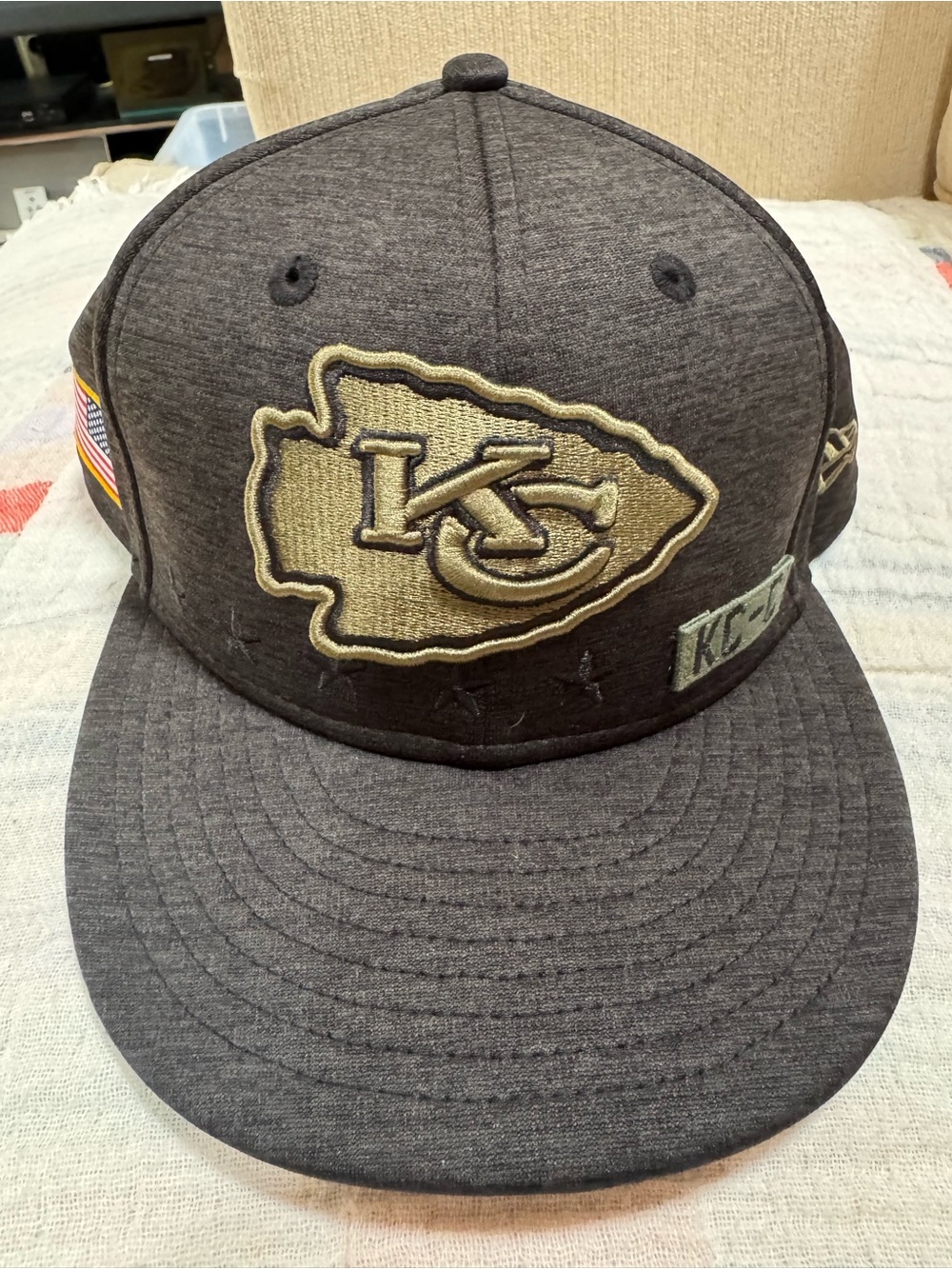 NFL Kansas City Chiefs Charcoal and Gold Embroidered Snapback Hat